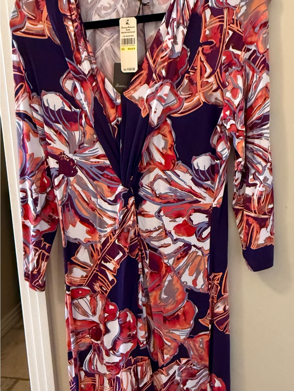 Tommy Bahama Purple Multi Floral Twist-Front Jacket